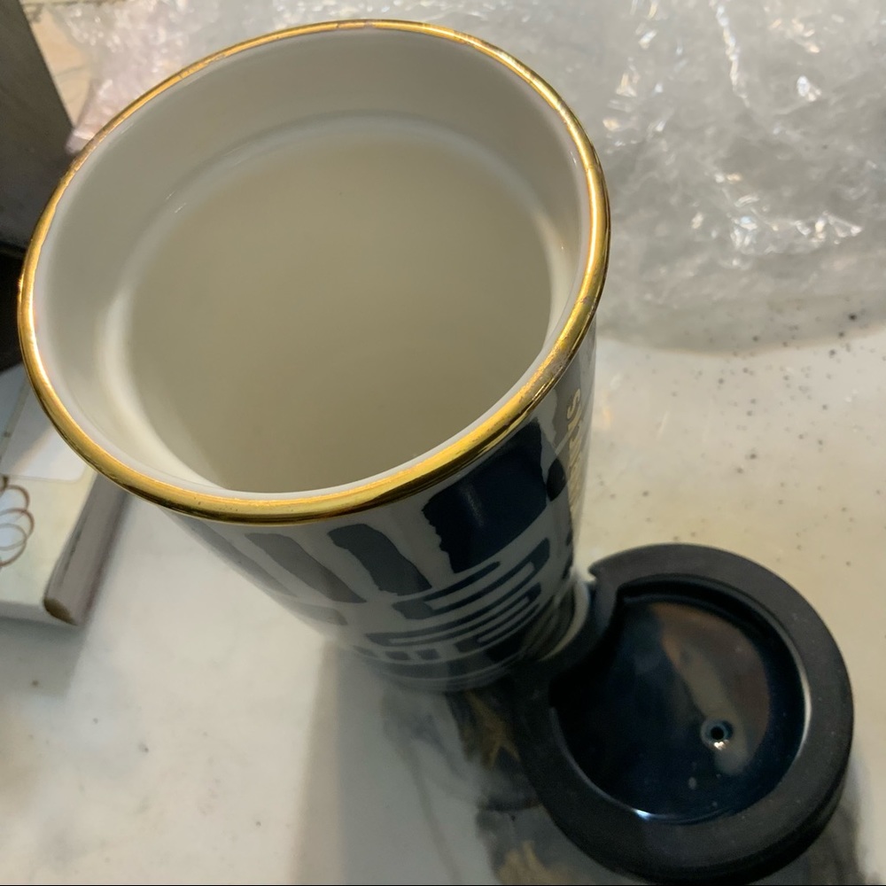 STARBUCKS NAVY RARE CERAMIC TRAVEL Mug 2015 - Picture 4 of 8